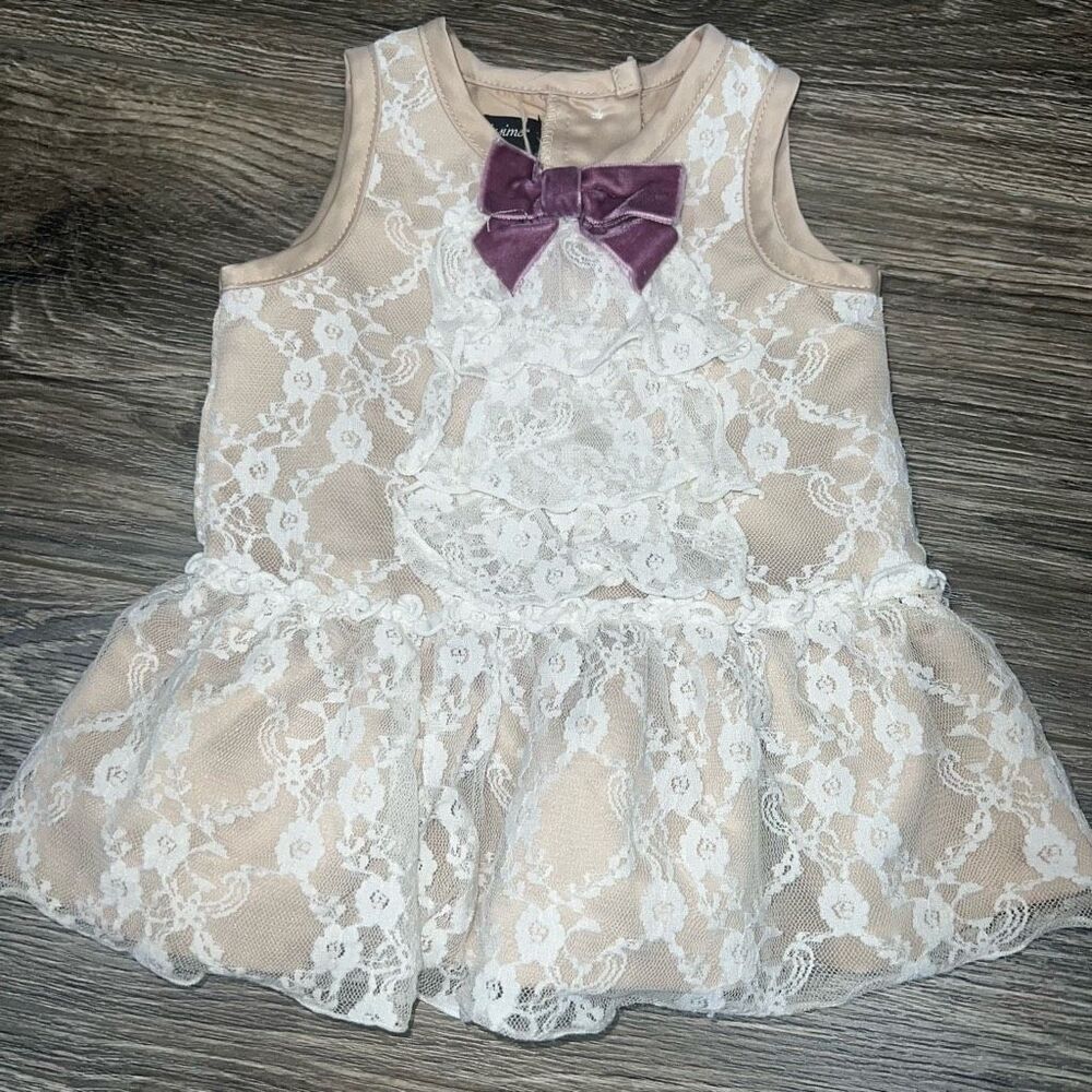wendy bellissimo® baby cream lace dress
